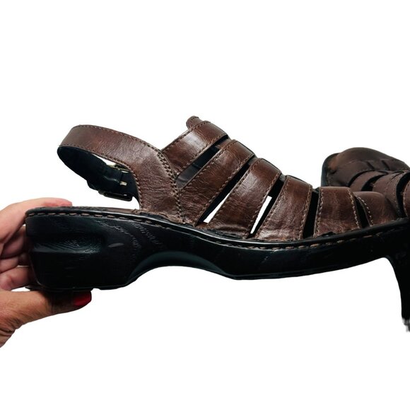 Boc by Born Women's Brown Vegan Leather Stappy Wedge Cushion Sandals Womens 9M - Picture 5 of 9